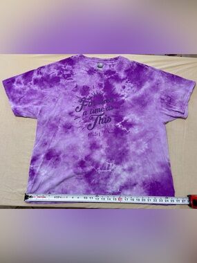 Gildan Heavy Cotton Women’s 2XL Purple Tie-Dye Religious Graphic T-Shirt